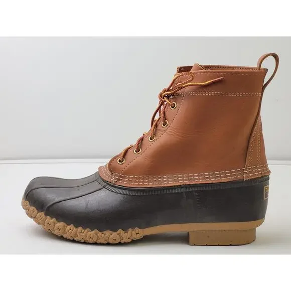 L.L.Bean Brown Leather & Rubber Duck Boots Made in USA Men's Sz 10W - Picture 5 of 8